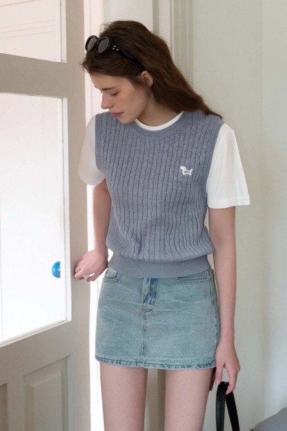 Wool Blend Fake Two-Piece Sweater