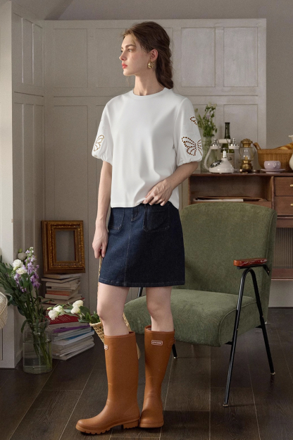 Butterfly Hollow Sleeve T-Shirt