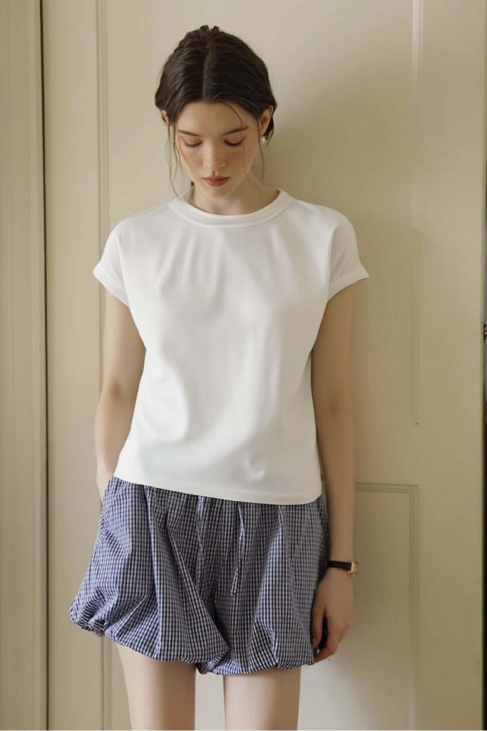 Round Neck Raglan Solid Color T-Shirt