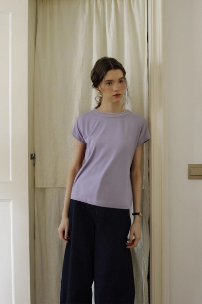 Round Neck Raglan Solid Color T-Shirt