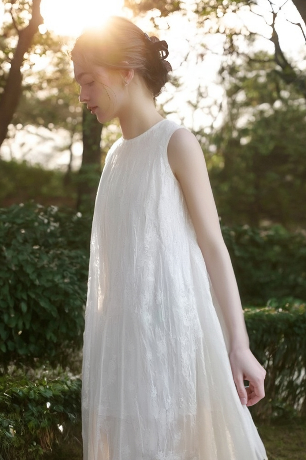 Dark Pattern Jacquard Loose Vest Dress