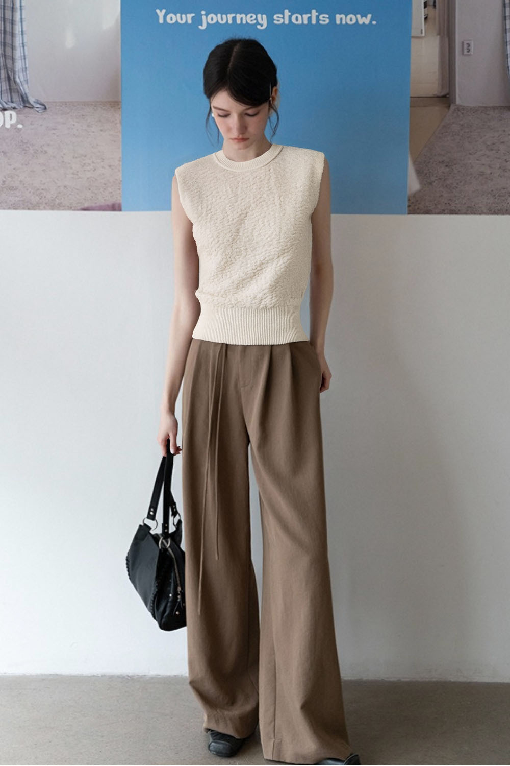 Textured Sleeveless Sweater