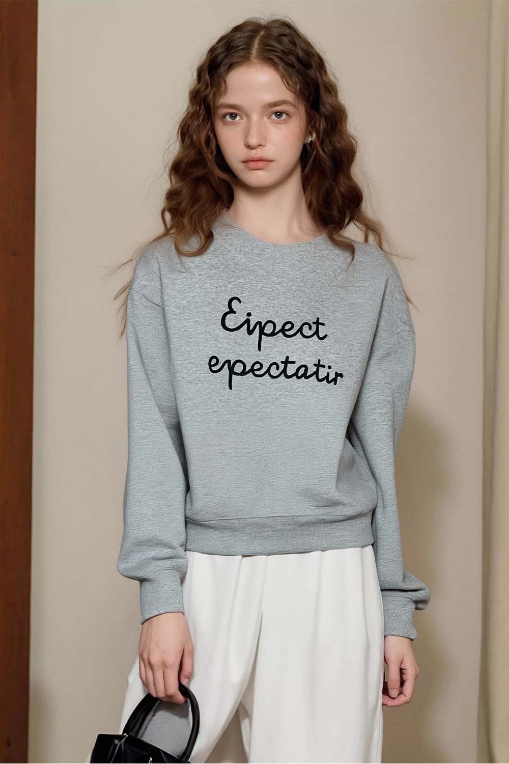 Simple Style Letter Embroidered Sweatshirt