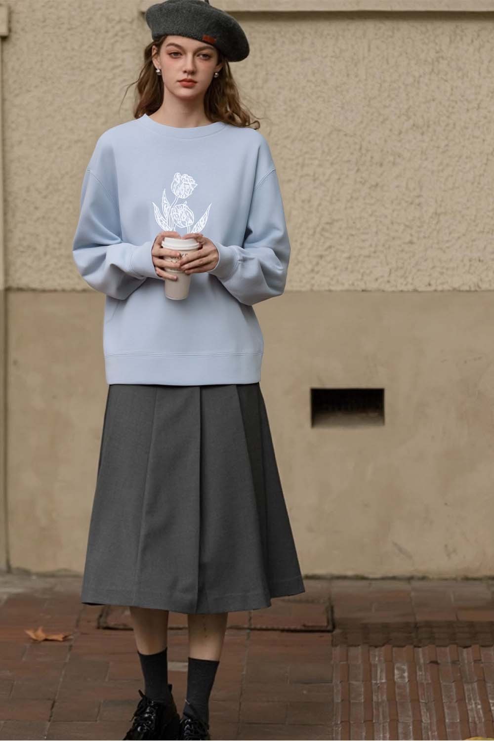 Floral Embroidered Sweatshirt