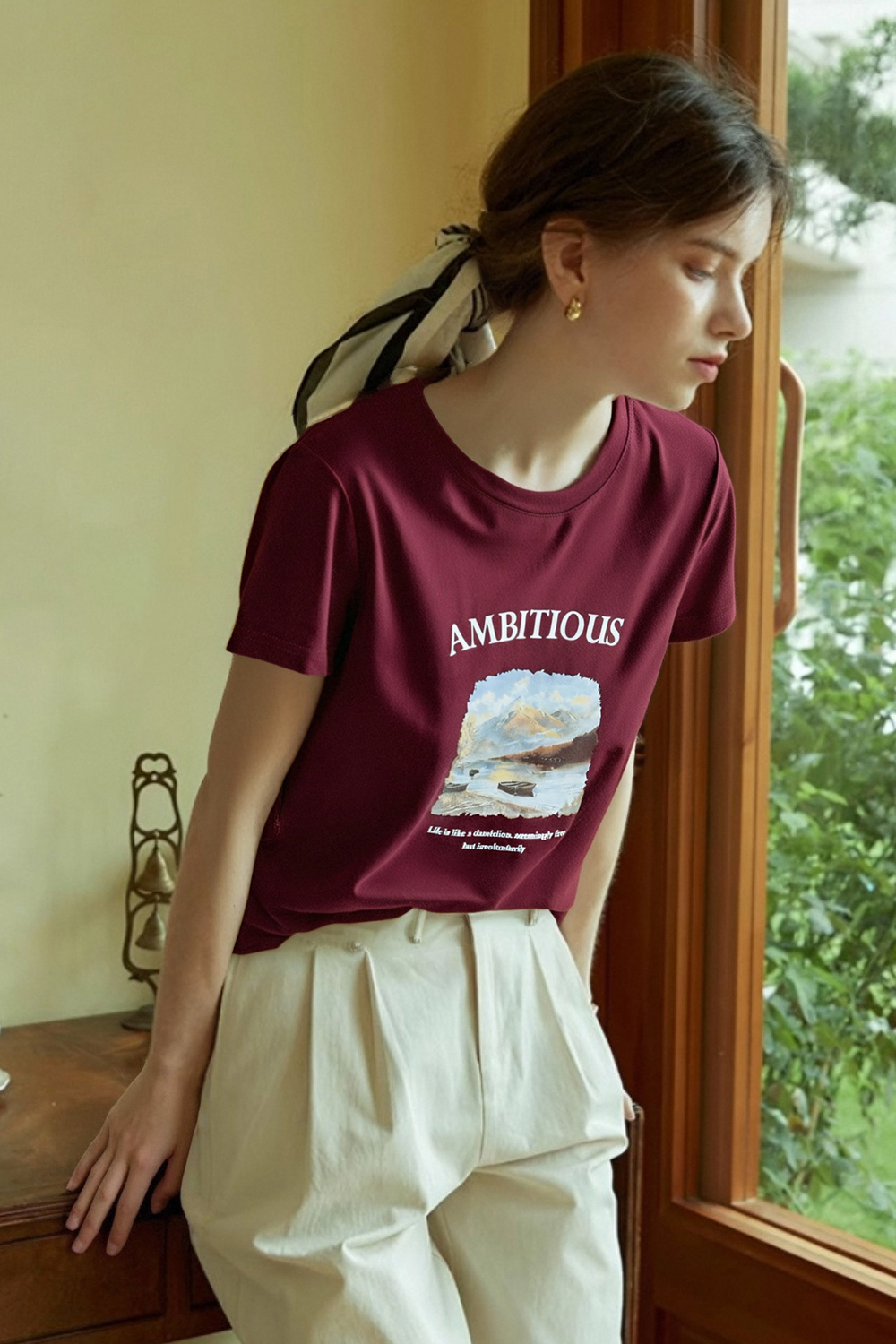 Round Neck Printed Loose T-Shirt