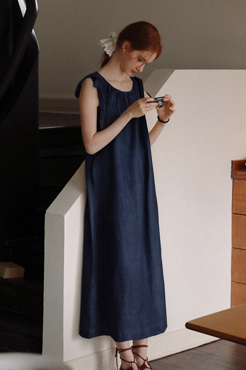 100% Cotton Sleeveless Denim Dress