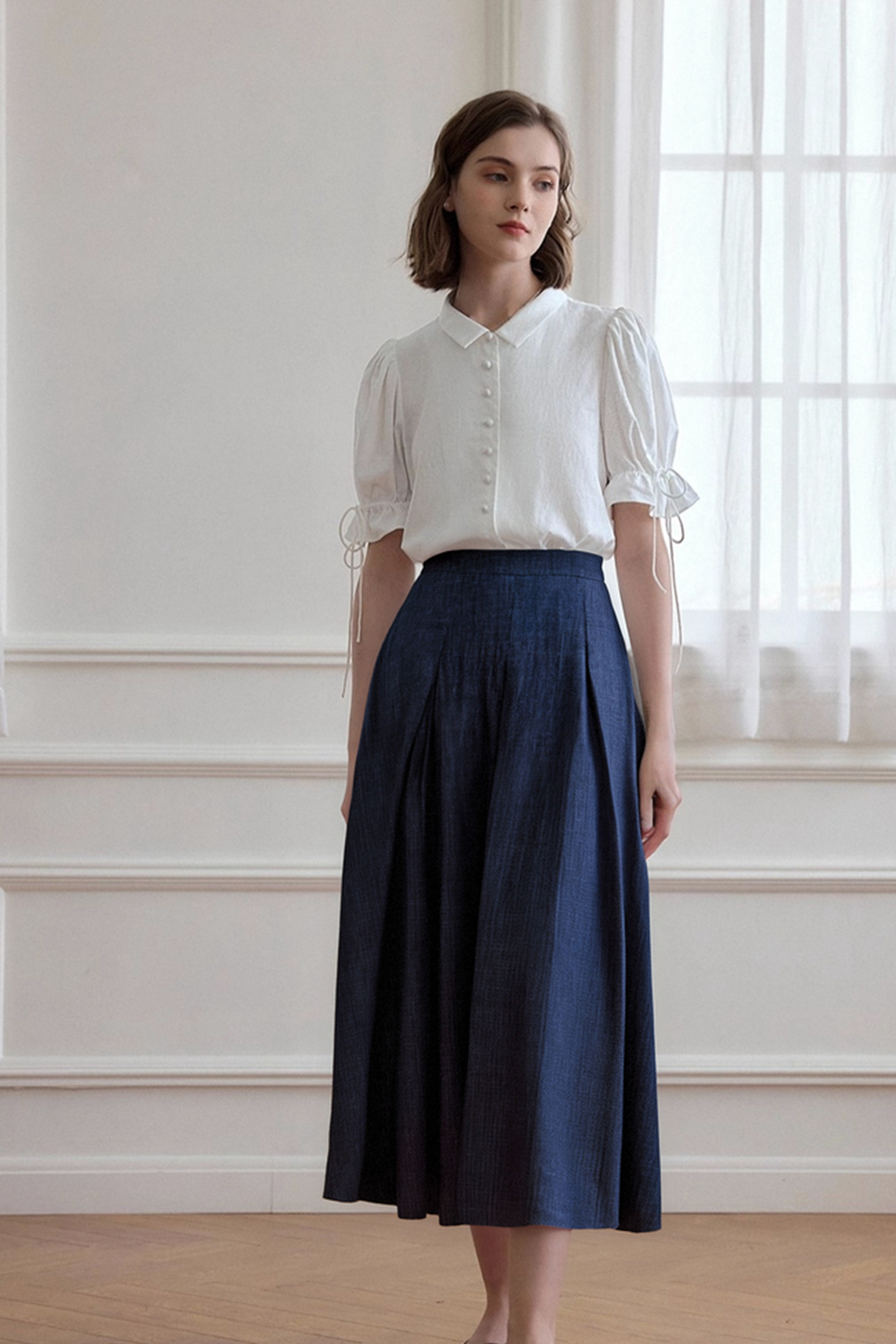 Loose Denim A-Line Skirt