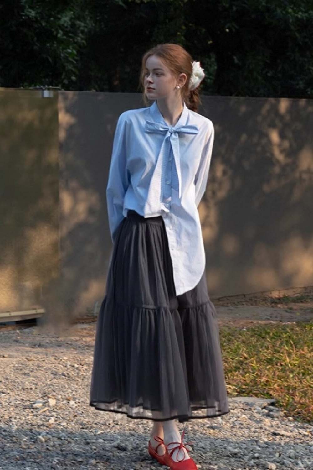 Double-Layered Mesh Puffy Skirt