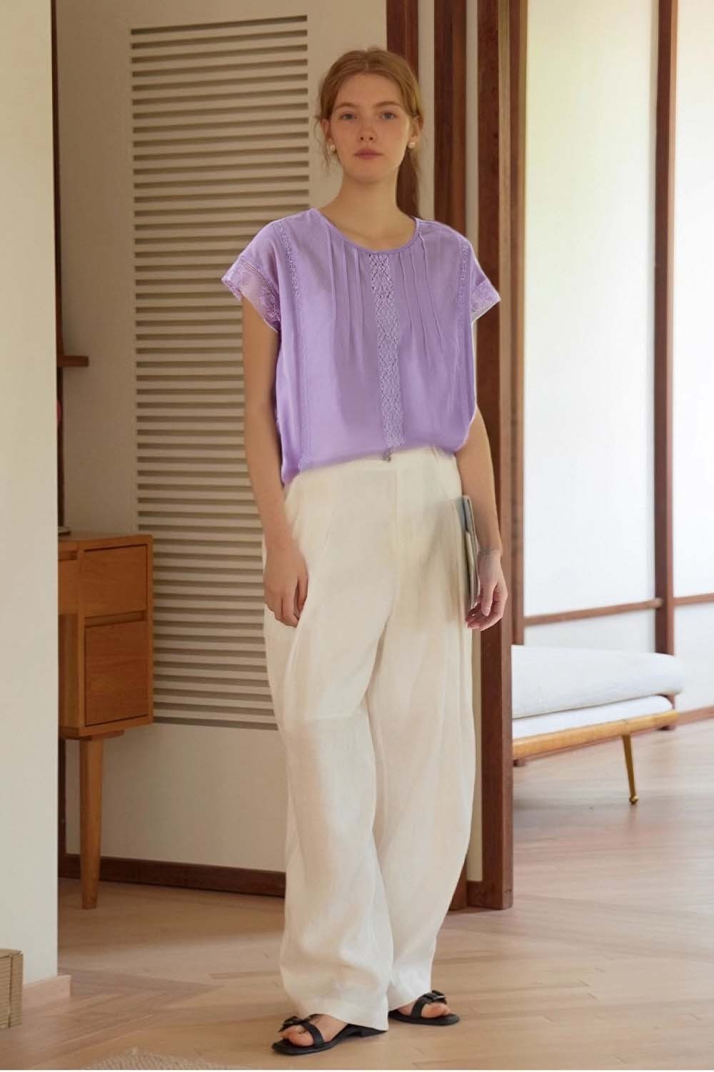 Cotton And Linen Blend Loose Shirt