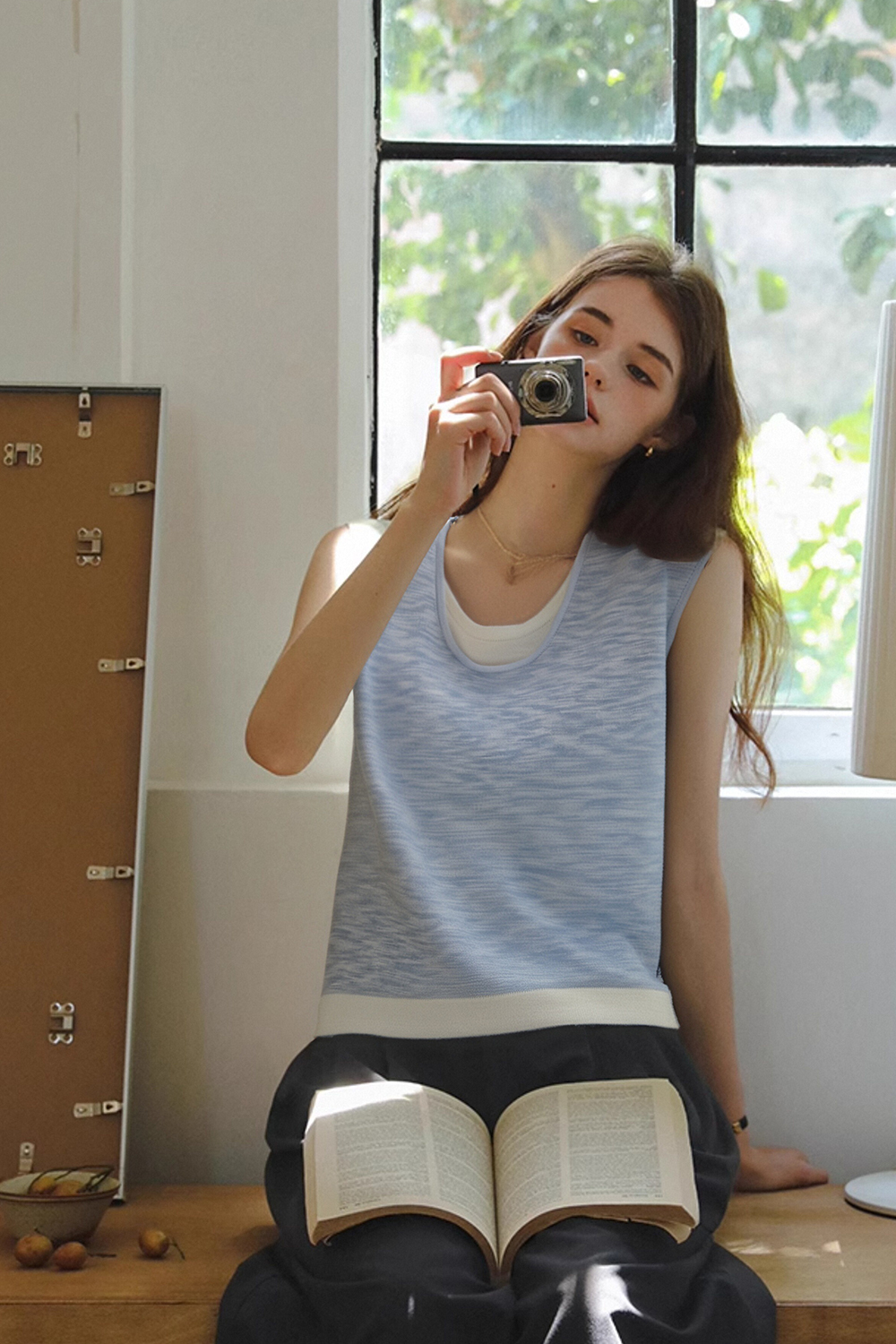 Fake Two-Piece Straight Knit Sweater