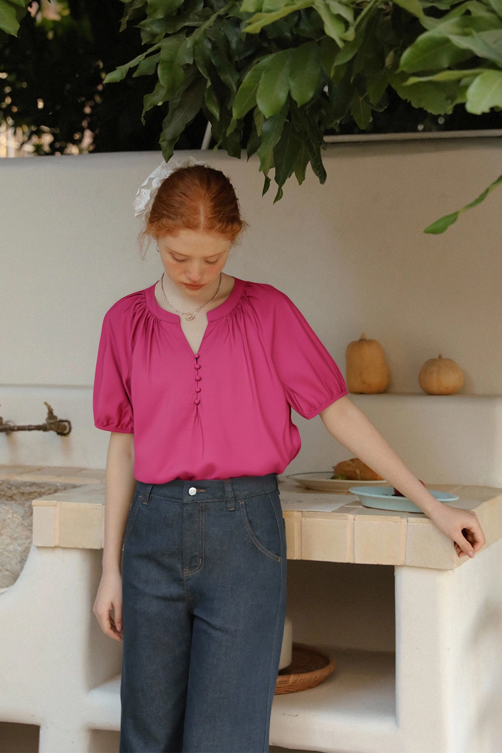 Light And Flowy Solid Color Shirt