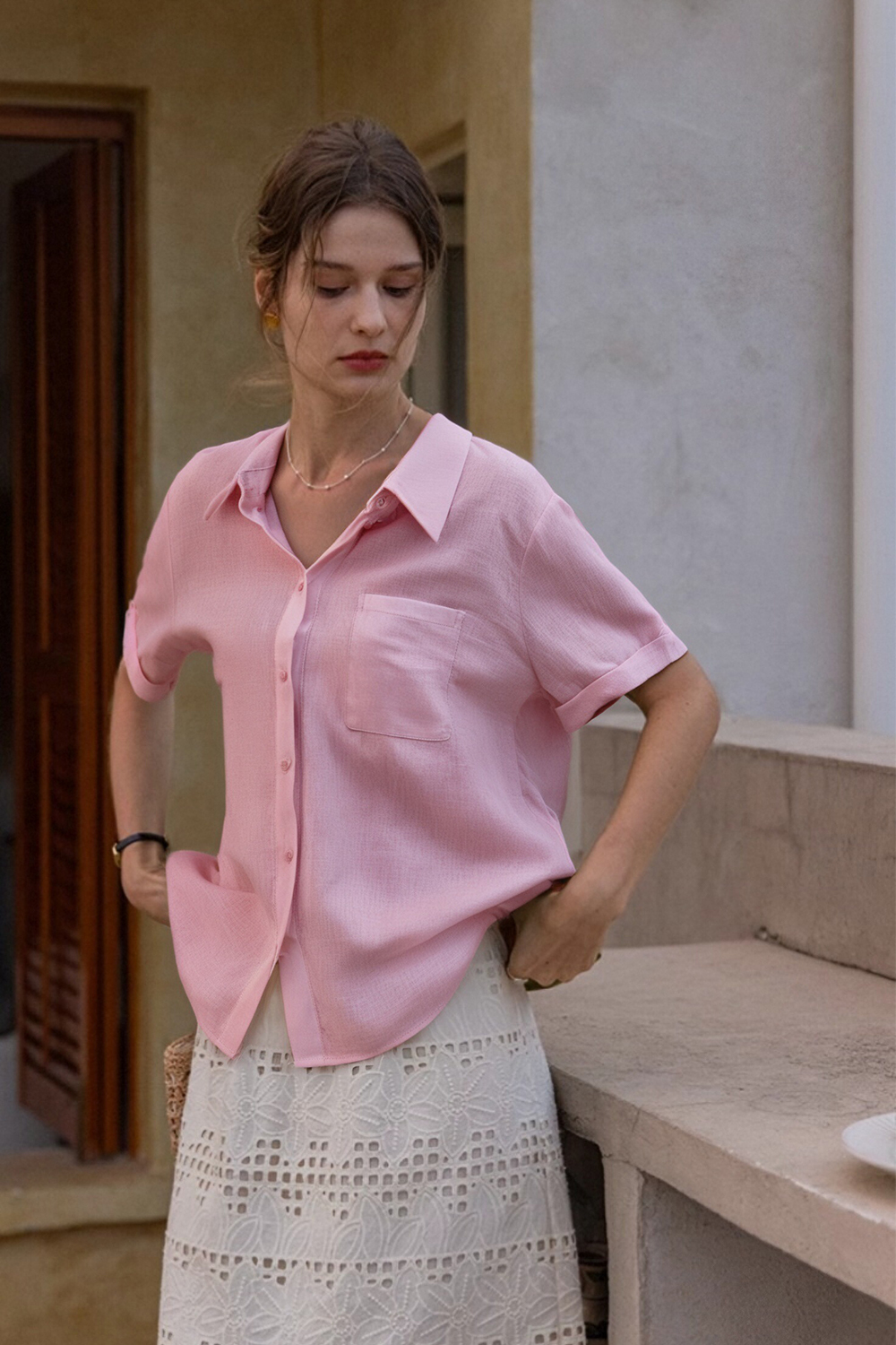 Casual And Elegant Cotton And Linen Shirt