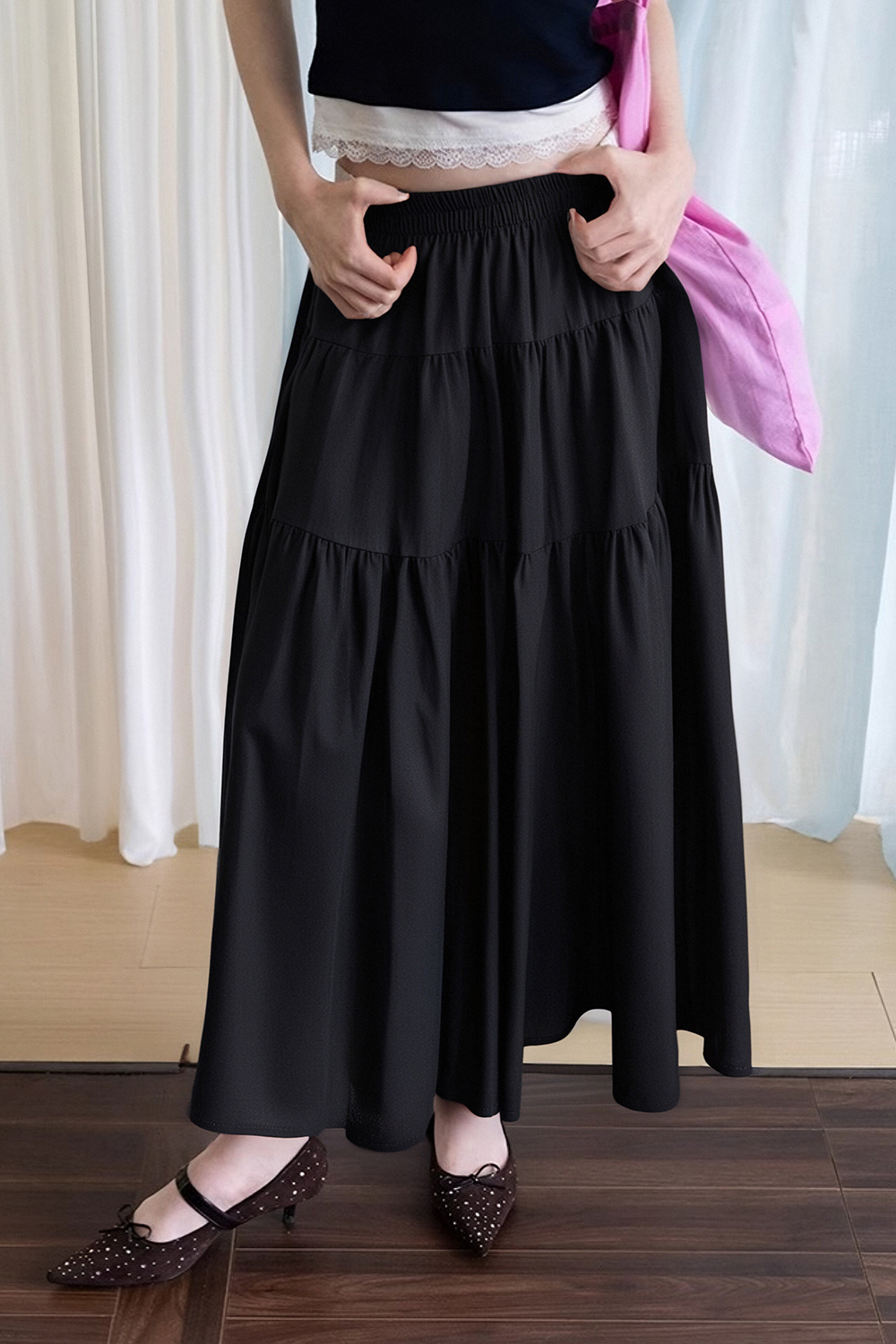 Minimalist Style Patchwork Skirt