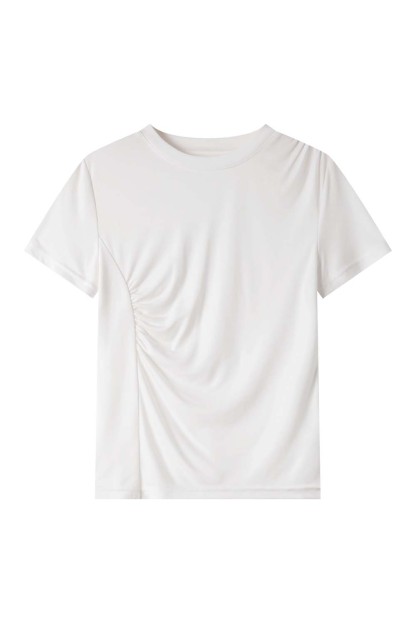 Pleated Long - sleeved T-shirt