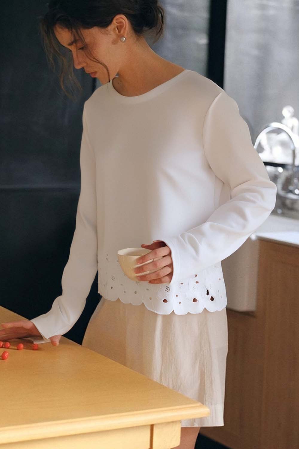 Soft Lace Long-Sleeved T-Shirt
