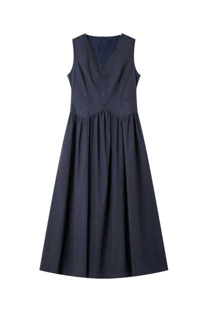 Solid Loose Cotton Dress