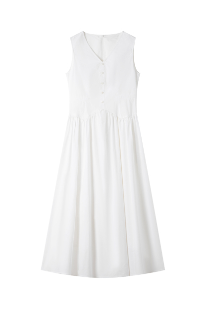 Solid Loose Cotton Dress