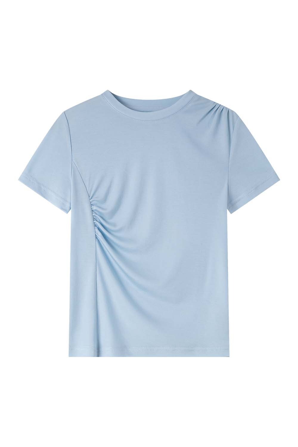 Pleated Long - sleeved T-shirt