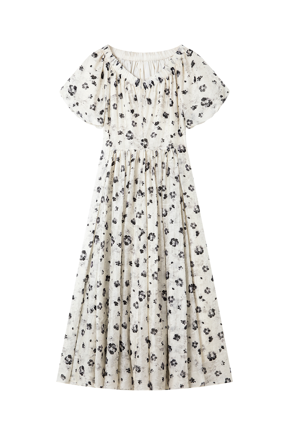 Elegant Mid-Waist Floral Dress