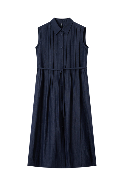 Solid Color Sleeveless A-Line Dress