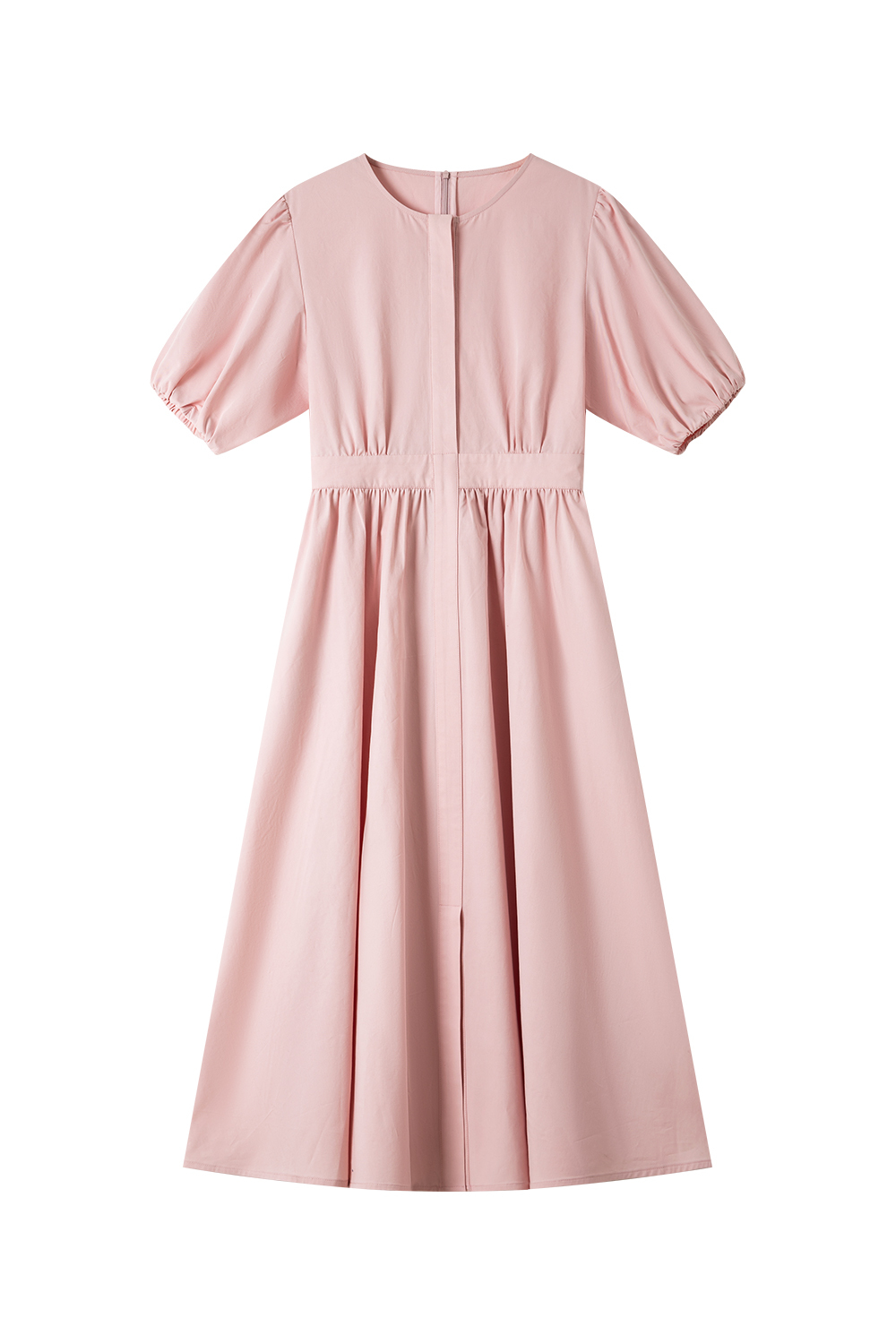 Cotton Round Neck Waist Dress