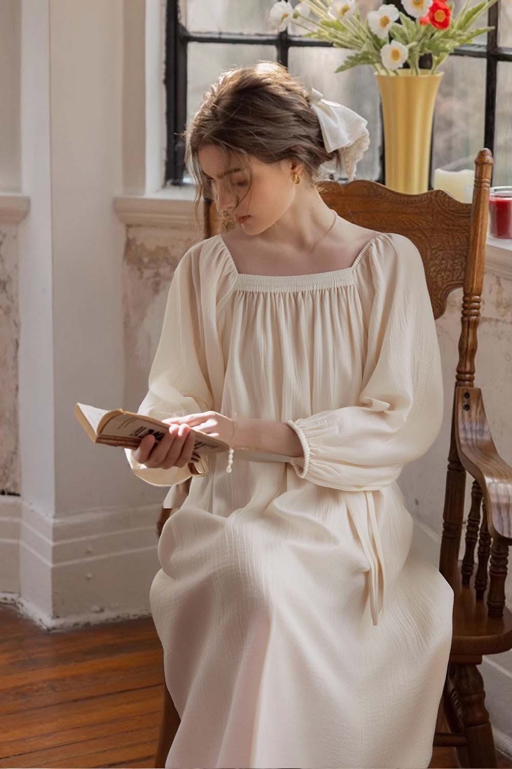 Lyocell Square Neck Straight Dress