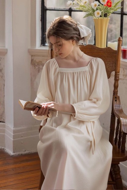 Lyocell Square Neck Straight Dress