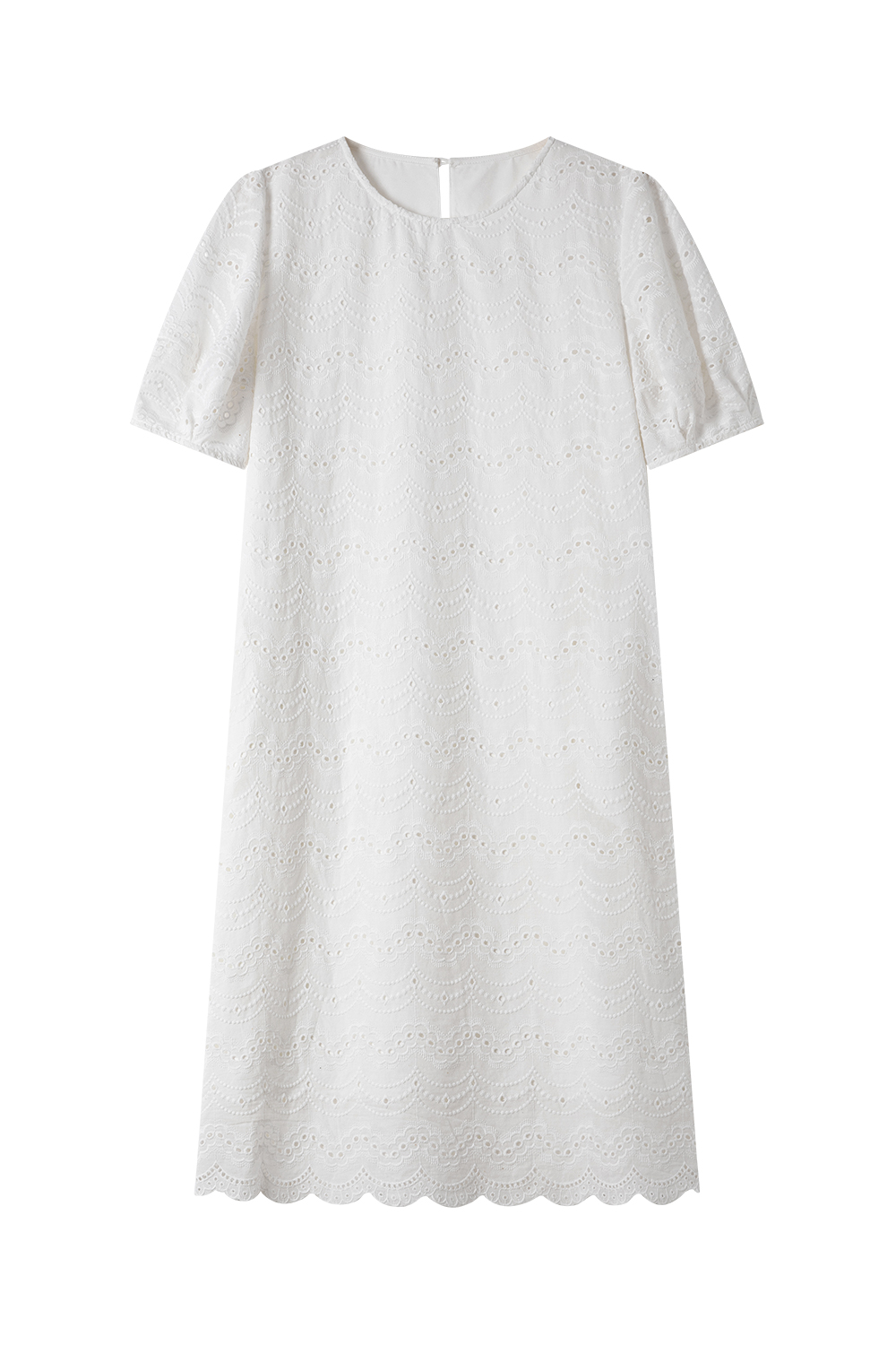 Wave Embroidered Hollow Dress