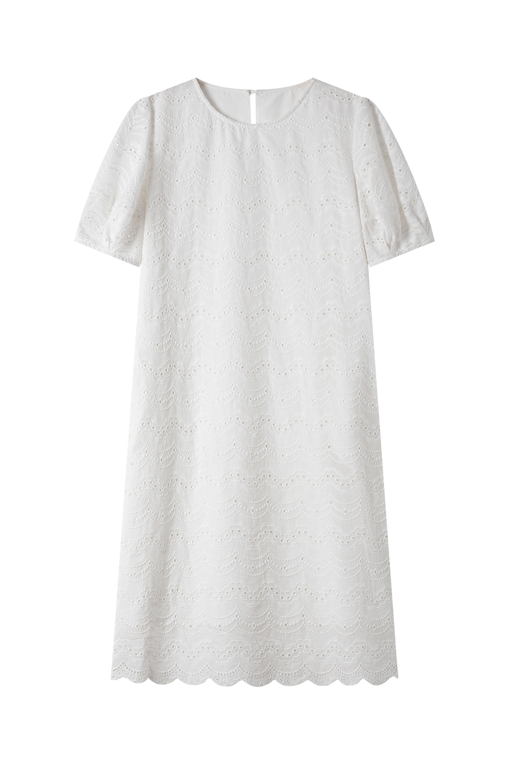 Wave Embroidered Hollow Dress