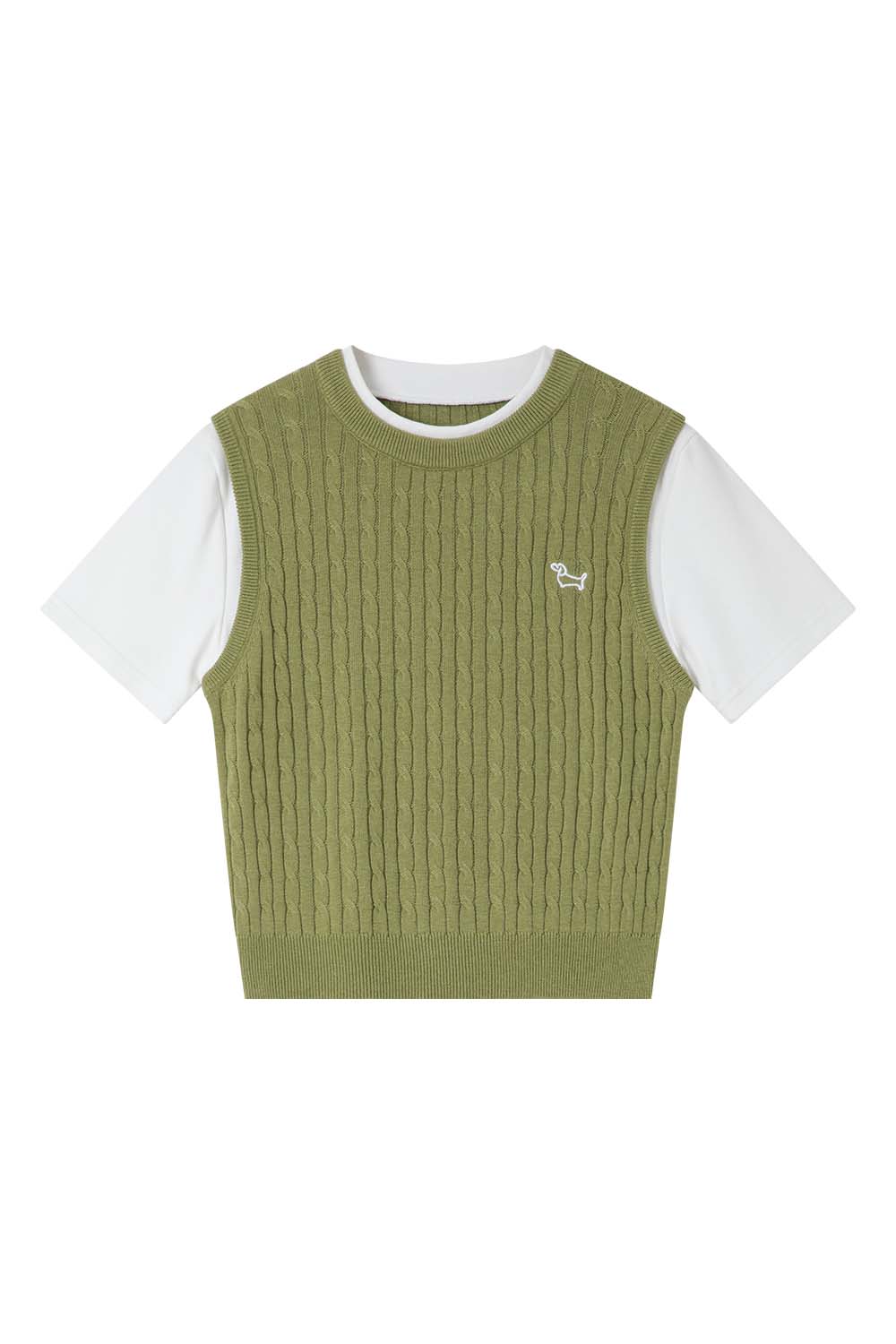 Wool Blend Fake Two-Piece Sweater