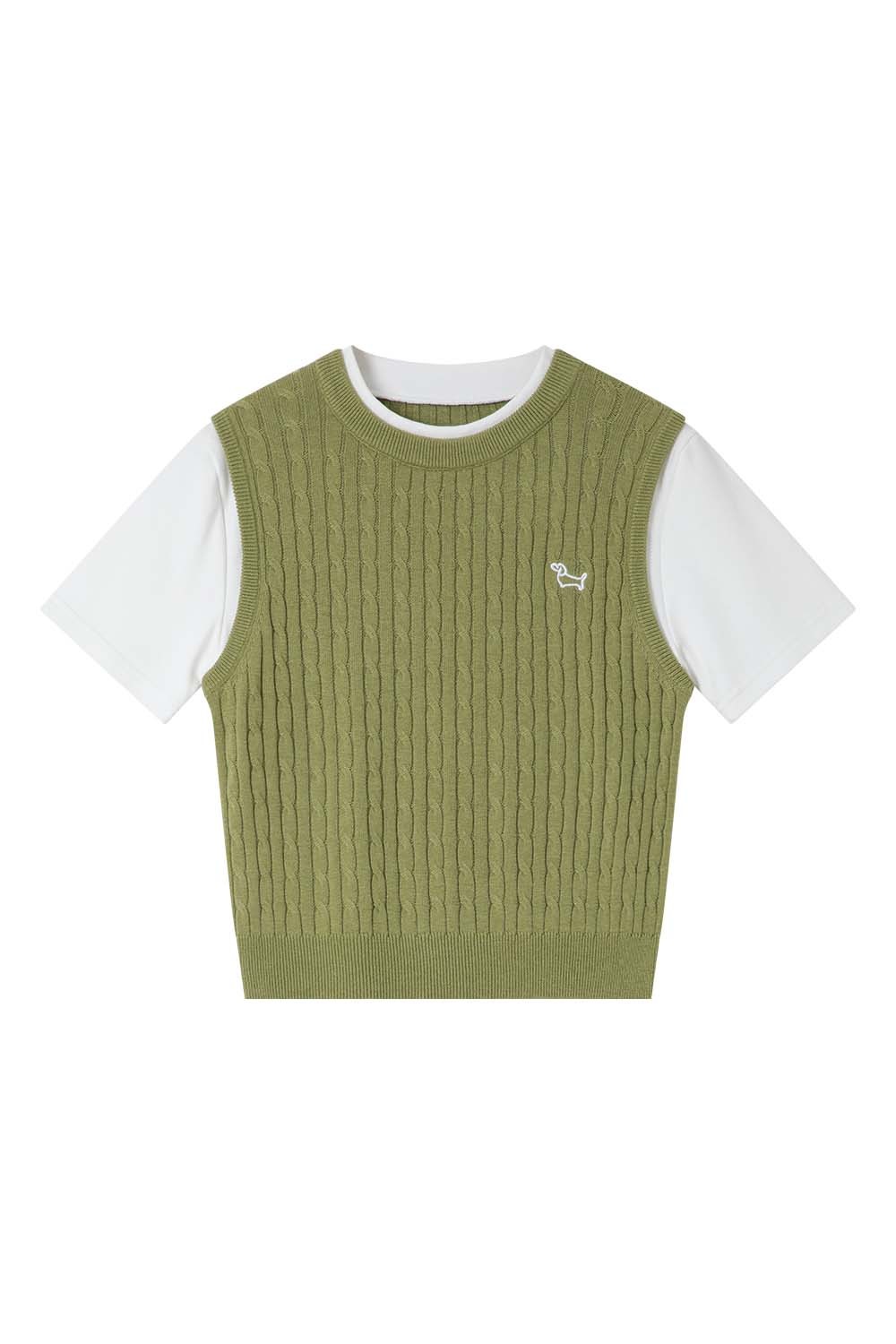 Wool Blend Fake Two-Piece Sweater