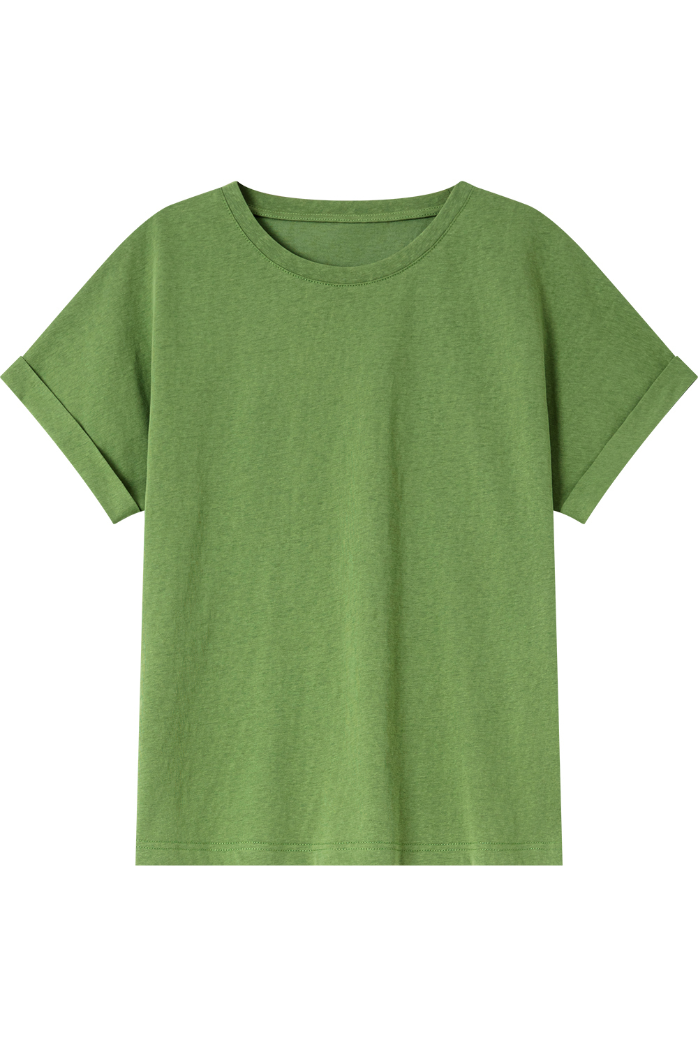 Round Neck Solid Color T-Shirt