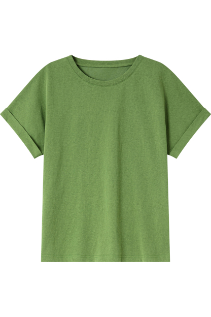 Round Neck Solid Color T-Shirt