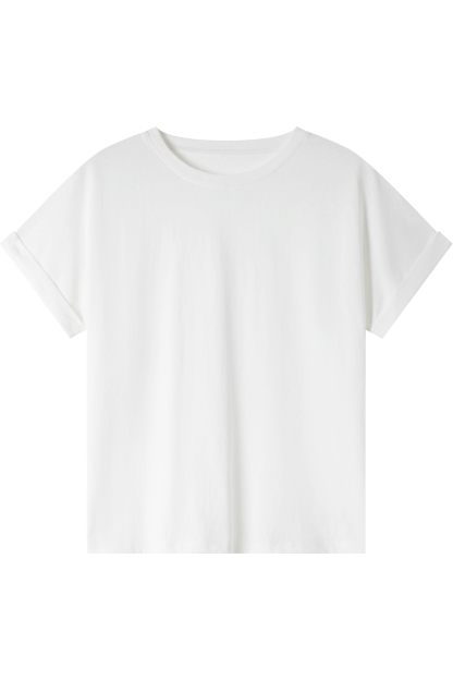 Round Neck Solid Color T-Shirt