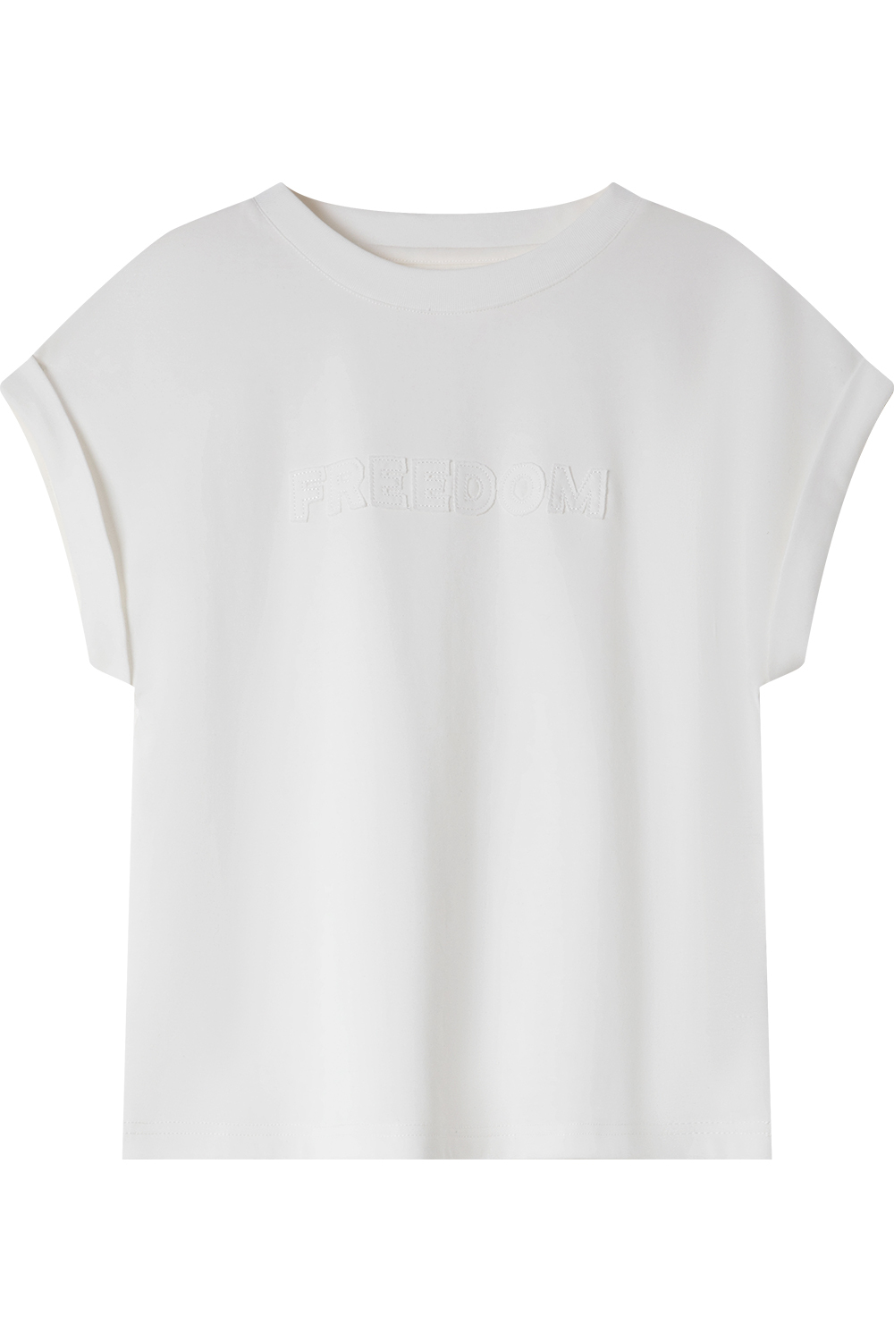 Cotton Folded Sleeve T-Shirt