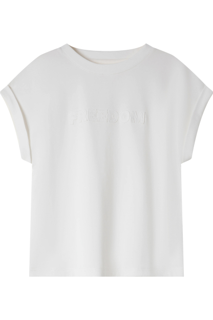 Cotton Folded Sleeve T-Shirt