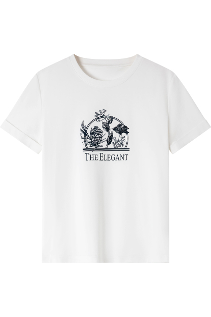 Cotton Printed Straight T-Shirt