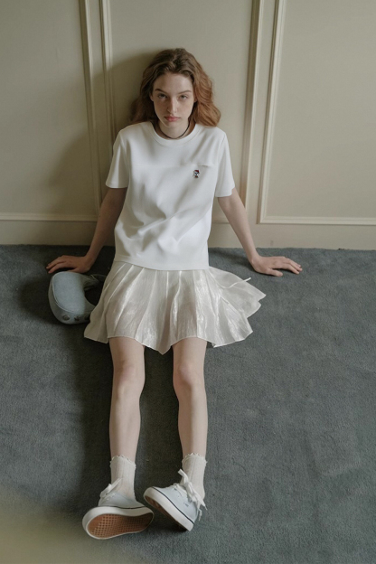 Animal Embroidery Straight T-Shirt