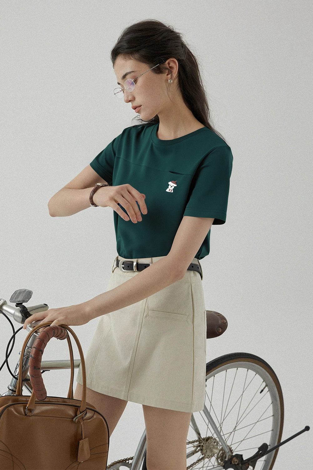 Animal Embroidery Straight T-Shirt