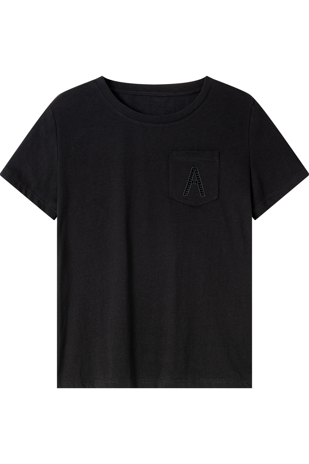 Hollow A Letter Embroidered T-Shirt