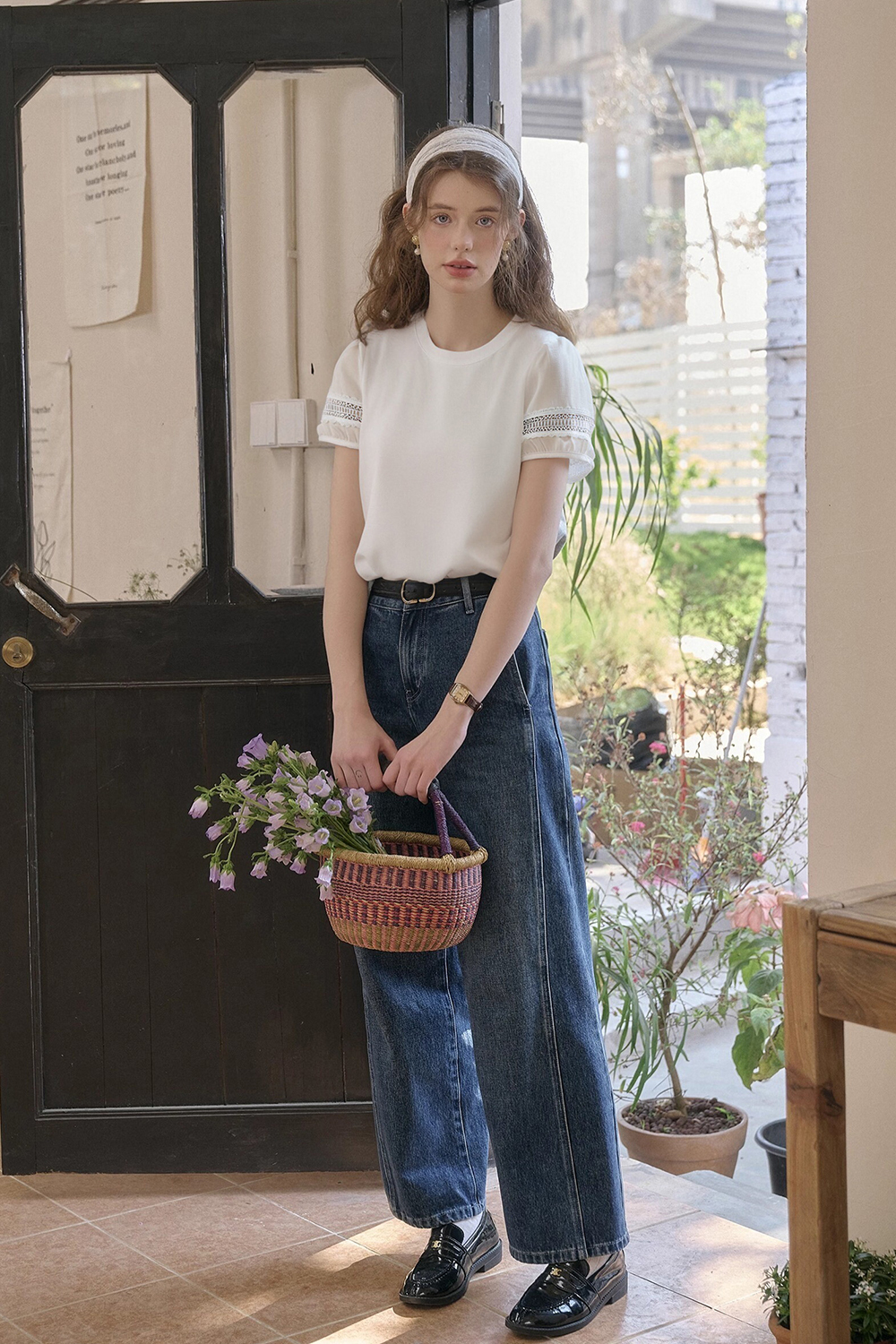 Hollow Stitching Lace T-Shirt