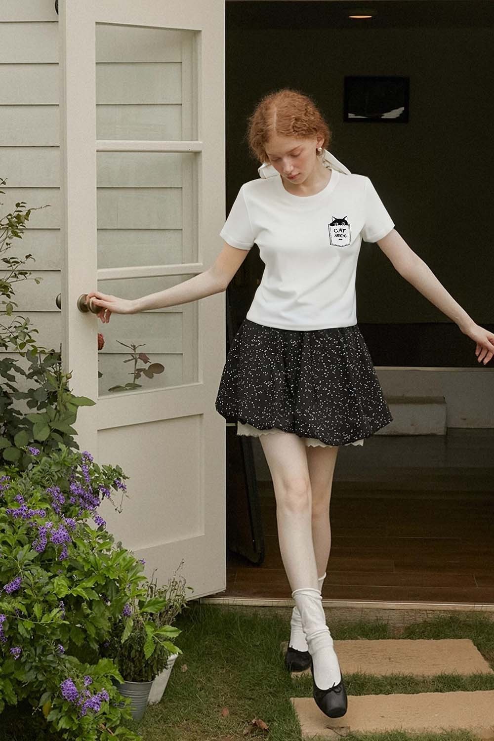 Cotton Pocket Cat T-Shirt