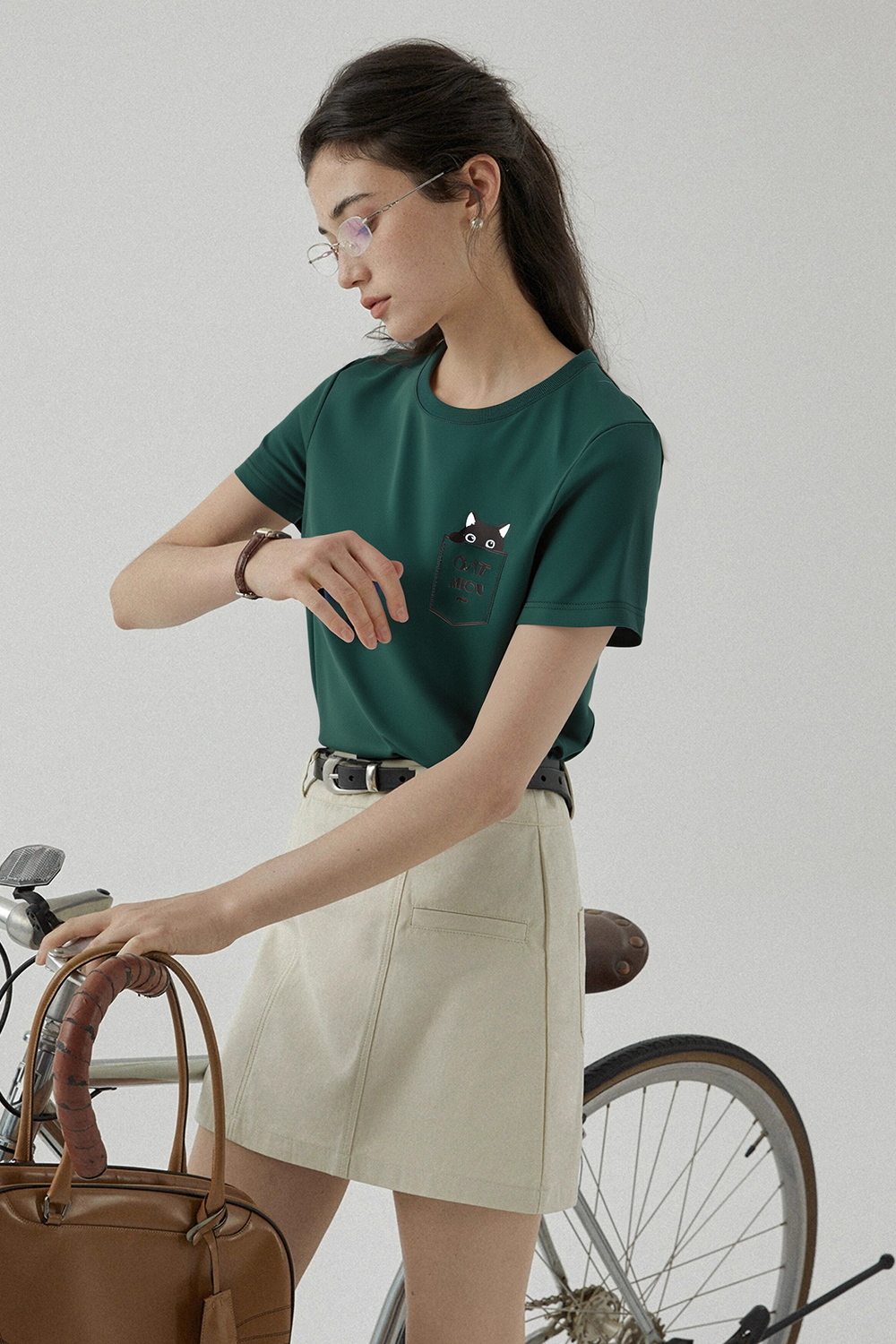 Cotton Pocket Cat T-Shirt