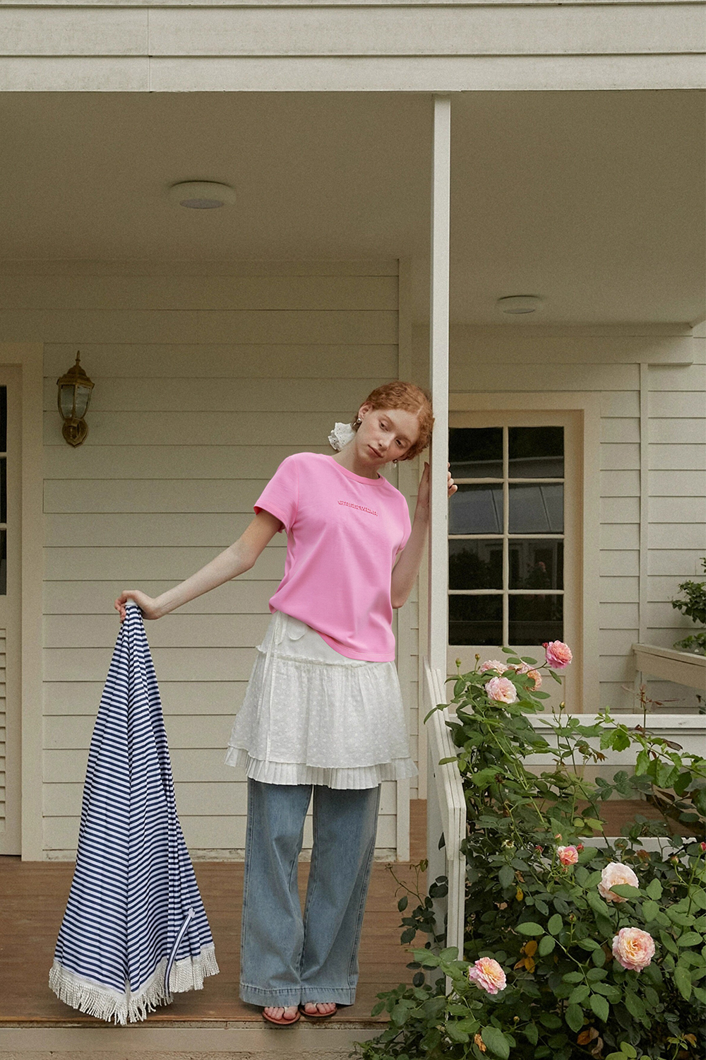 Letter Embossed T-Shirt