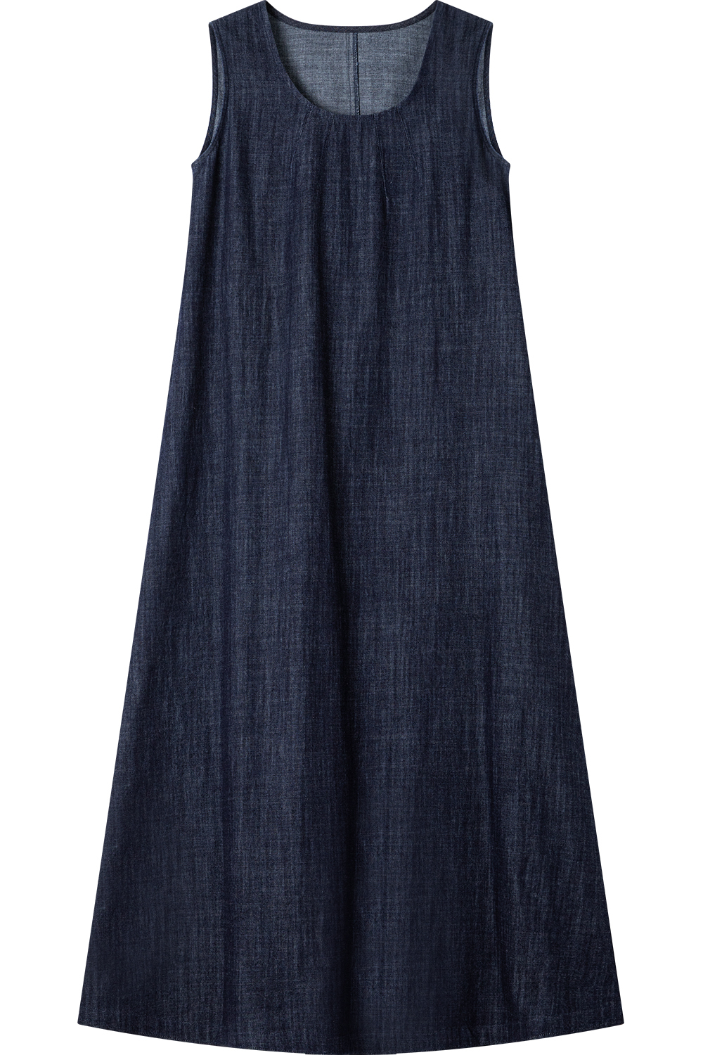 100% Cotton U-Neck Denim Dress