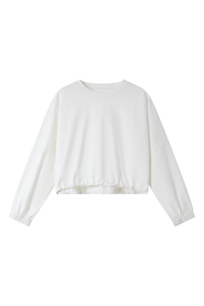 Bat Sleeve Crew Neck Knitted Sweatshirt