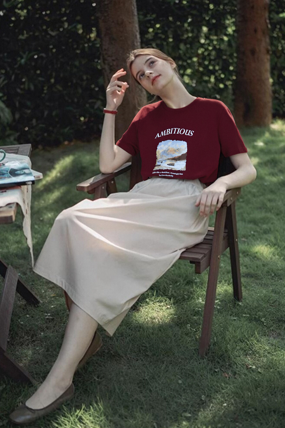 Round Neck Printed Loose T-Shirt