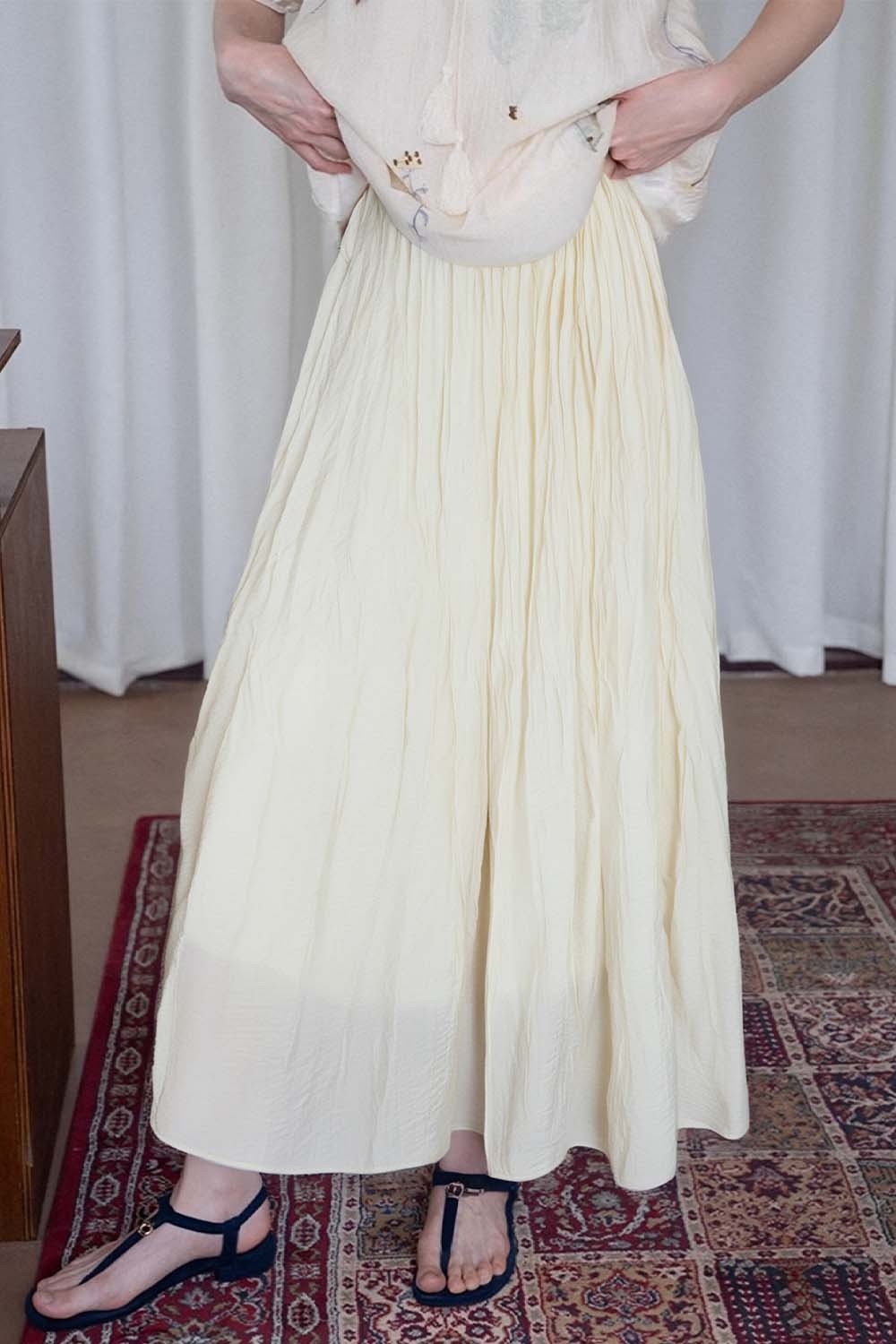 Pleated Loose Umbrella Skirt