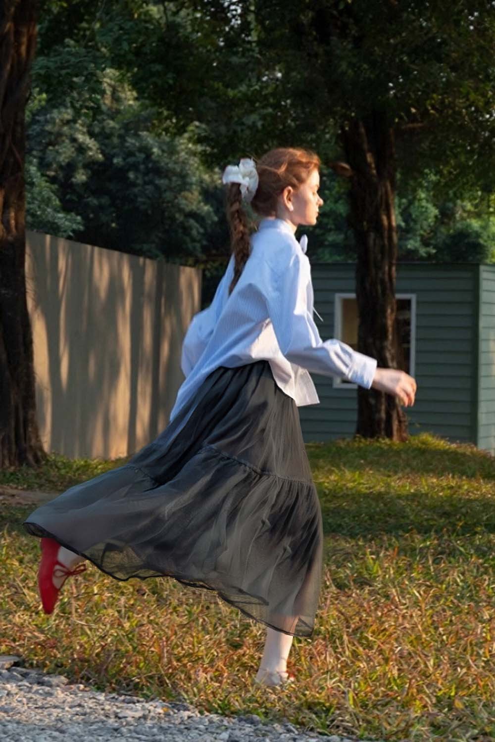 Double-Layered Mesh Puffy Skirt
