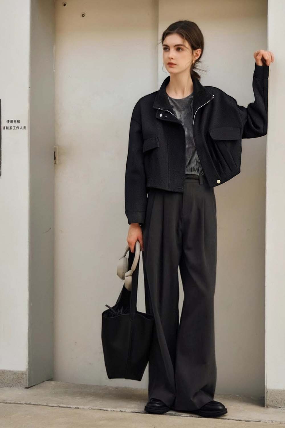 Workwear Style Short Lapel Jacket